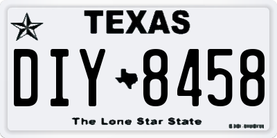 TX license plate DIY8458
