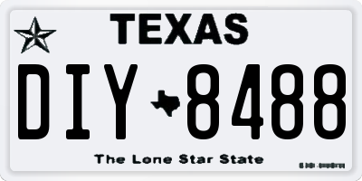 TX license plate DIY8488