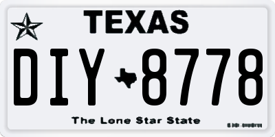 TX license plate DIY8778