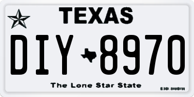 TX license plate DIY8970