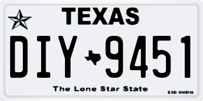 TX license plate DIY9451