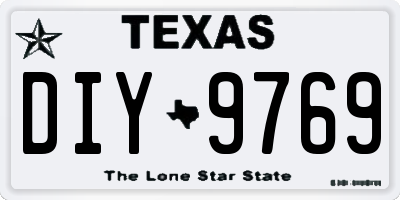 TX license plate DIY9769