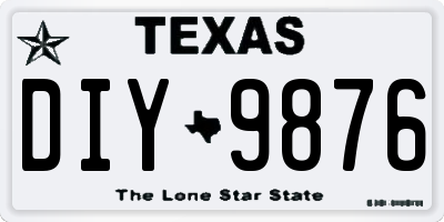 TX license plate DIY9876