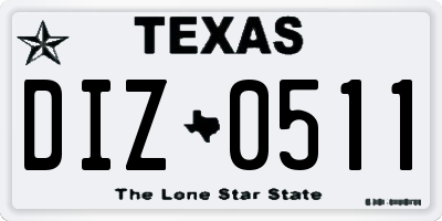 TX license plate DIZ0511