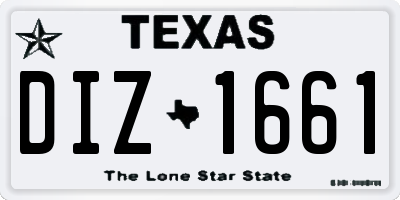 TX license plate DIZ1661