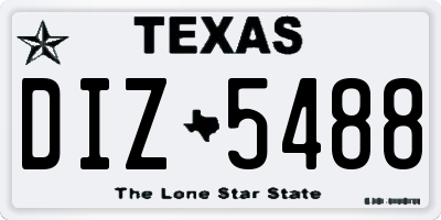 TX license plate DIZ5488