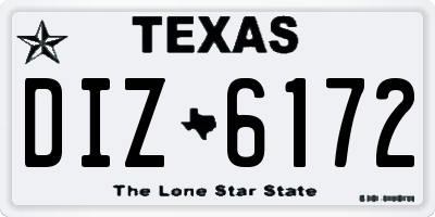 TX license plate DIZ6172