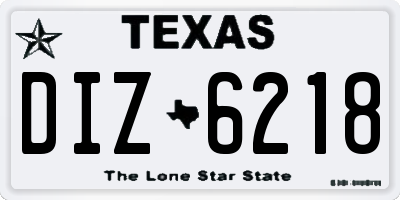 TX license plate DIZ6218