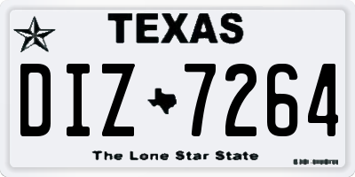 TX license plate DIZ7264