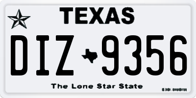 TX license plate DIZ9356
