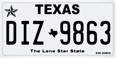 TX license plate DIZ9863