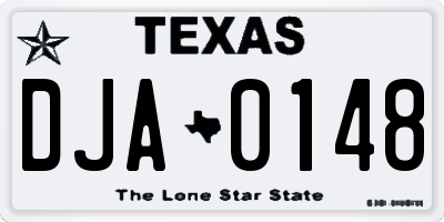 TX license plate DJA0148