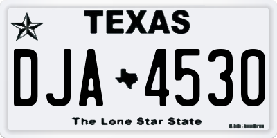 TX license plate DJA4530