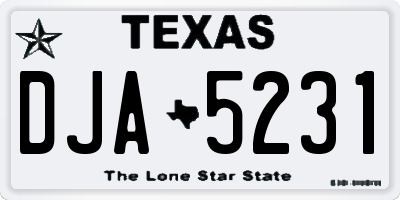 TX license plate DJA5231