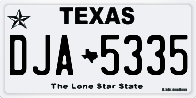 TX license plate DJA5335