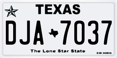 TX license plate DJA7037
