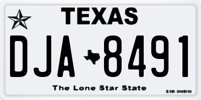 TX license plate DJA8491