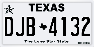 TX license plate DJB4132