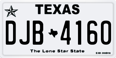 TX license plate DJB4160