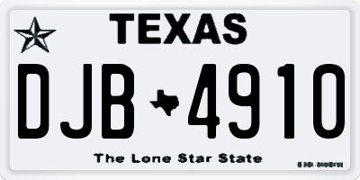 TX license plate DJB4910