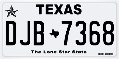 TX license plate DJB7368