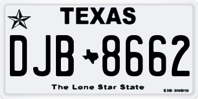 TX license plate DJB8662