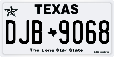 TX license plate DJB9068