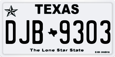 TX license plate DJB9303