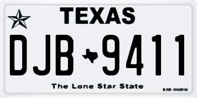 TX license plate DJB9411