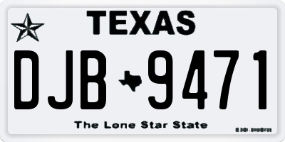 TX license plate DJB9471