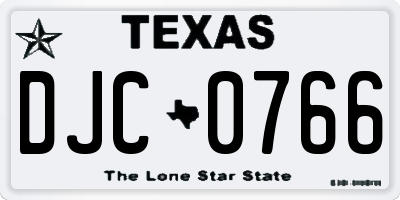 TX license plate DJC0766