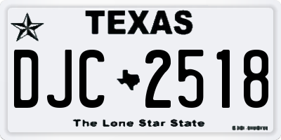 TX license plate DJC2518