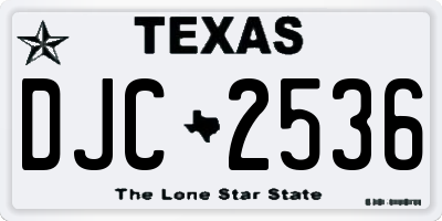 TX license plate DJC2536