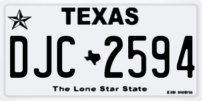 TX license plate DJC2594