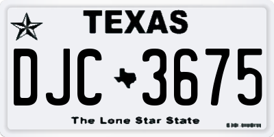 TX license plate DJC3675