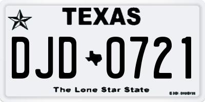 TX license plate DJD0721