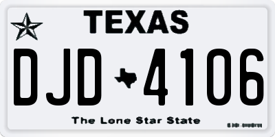 TX license plate DJD4106
