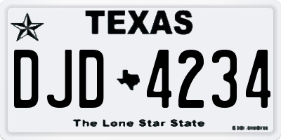 TX license plate DJD4234