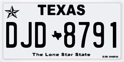 TX license plate DJD8791