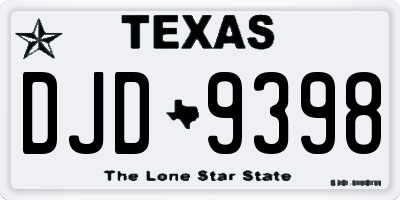TX license plate DJD9398