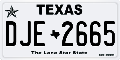 TX license plate DJE2665