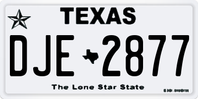 TX license plate DJE2877