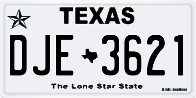 TX license plate DJE3621