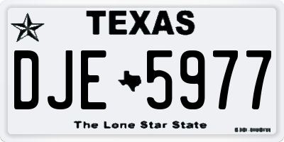 TX license plate DJE5977