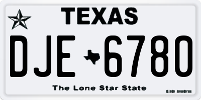 TX license plate DJE6780