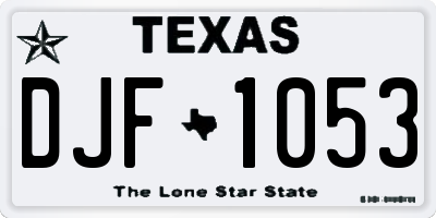 TX license plate DJF1053