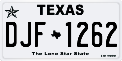 TX license plate DJF1262