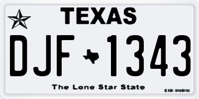 TX license plate DJF1343