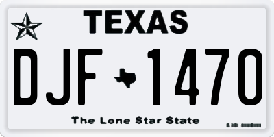TX license plate DJF1470