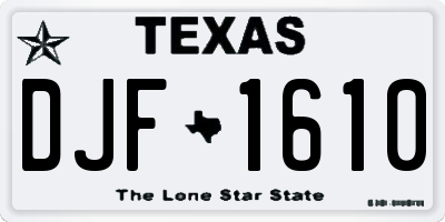 TX license plate DJF1610